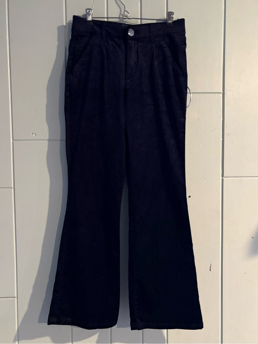 Democracy Ab Solution Black Corduroy Flare Pants Size 2 Petite
